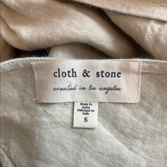 Cloth & Stone 100% Linen Beige Sleeveless Jumpsuit Small - Picture 6 of 9